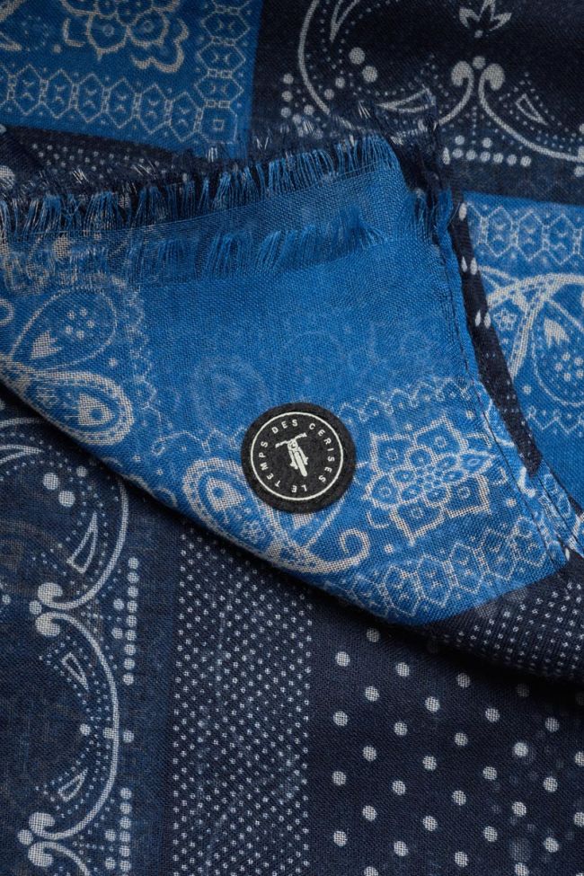 Foulard Brite à motif cachemire bleu