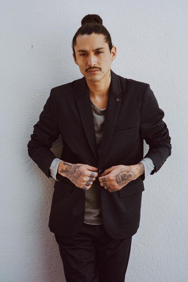 Blazer Cinel noir chiné bleu