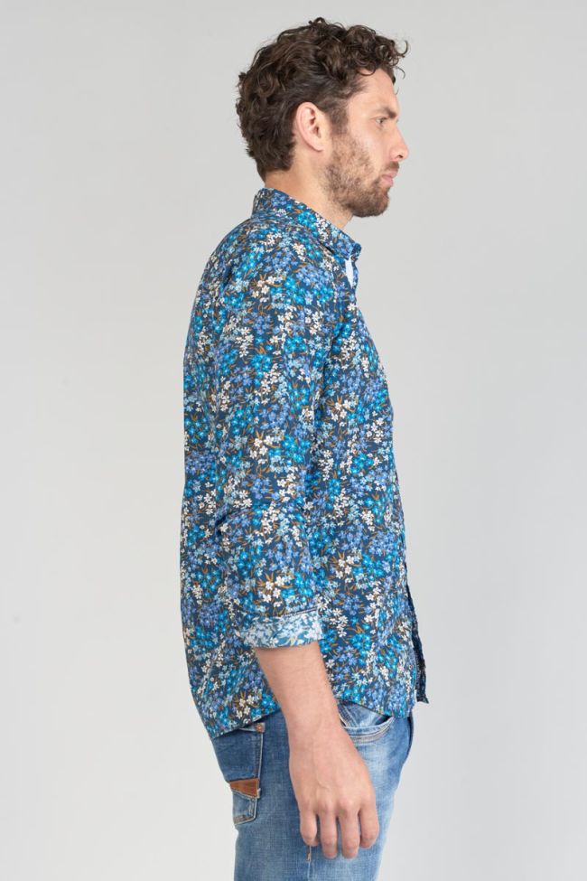 Chemise Griba à motif fleuri bleu 