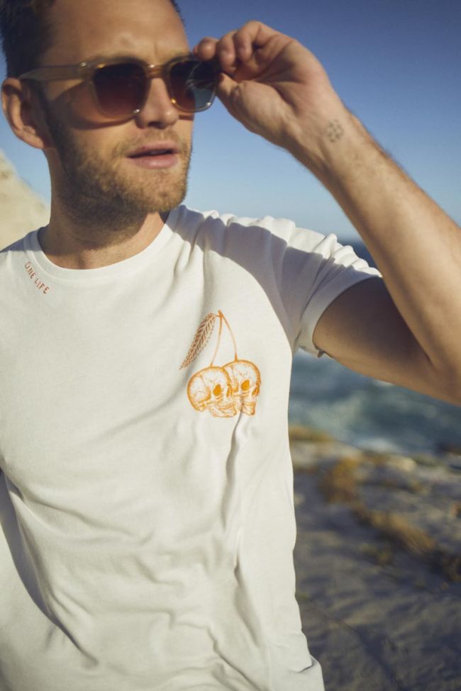 T-shirt Ian blanc imprimé