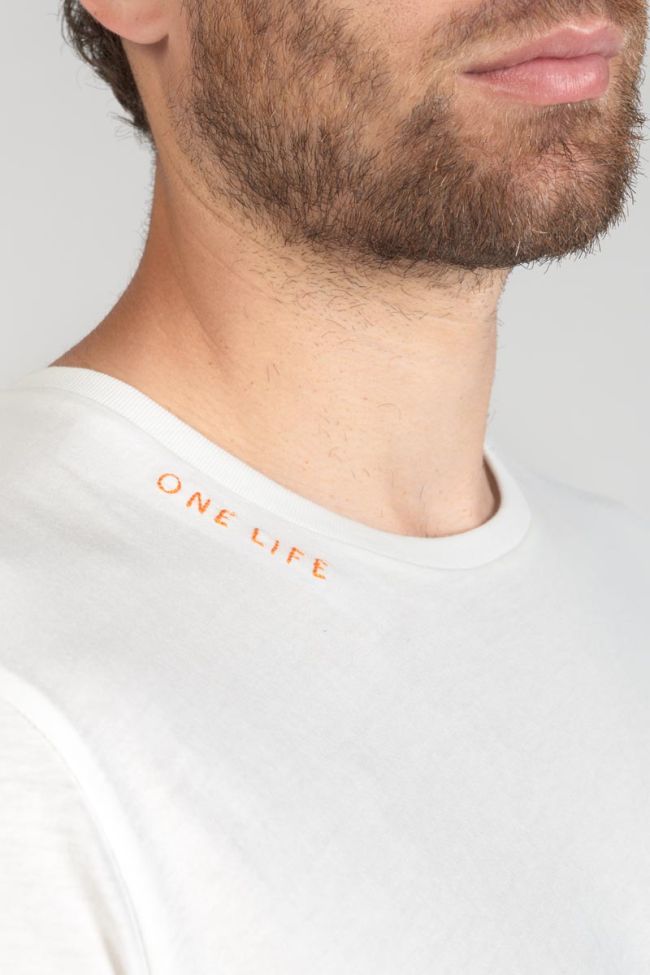 T-shirt Ian blanc imprimé