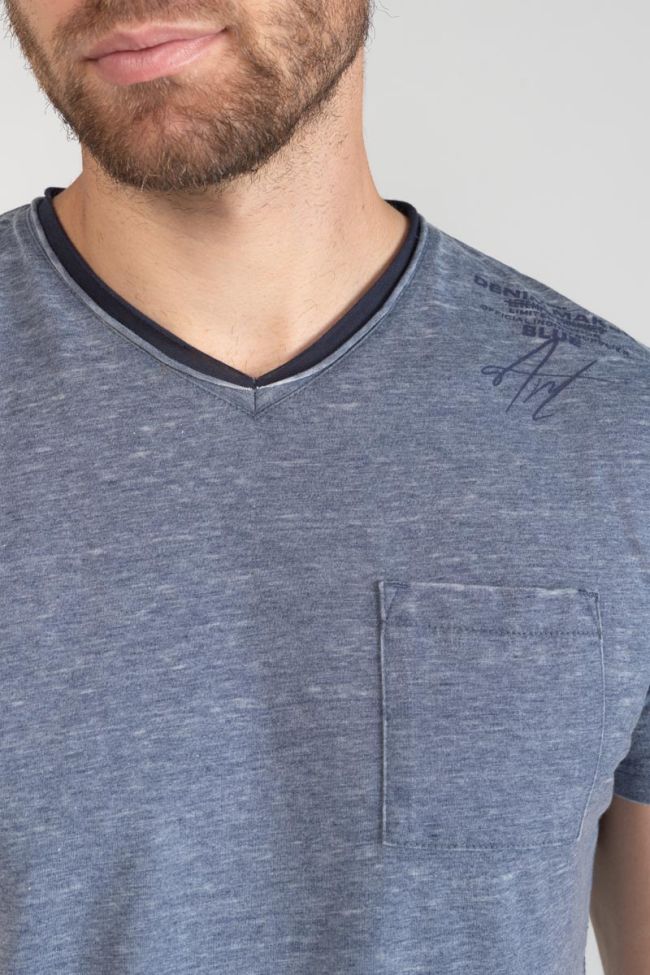 T-shirt Mavoc bleu chiné délavé