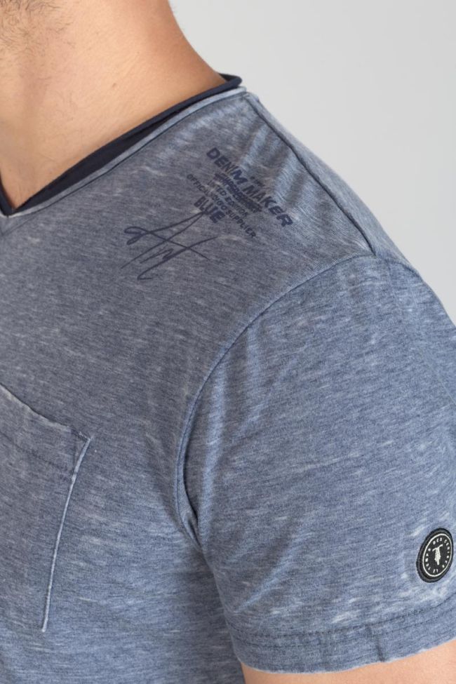 T-shirt Mavoc bleu chiné délavé