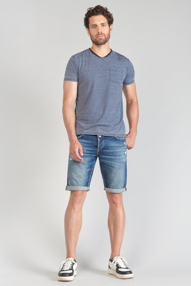 T-shirt Mavoc bleu chiné délavé