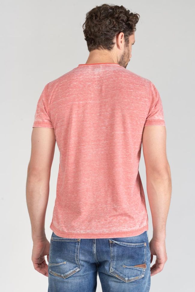 T-shirt Mavoc rouge chiné délavé
