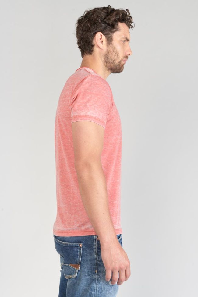 T-shirt Mavoc rouge chiné délavé