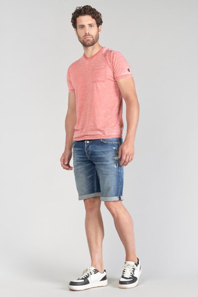 T-shirt Mavoc rouge chiné délavé