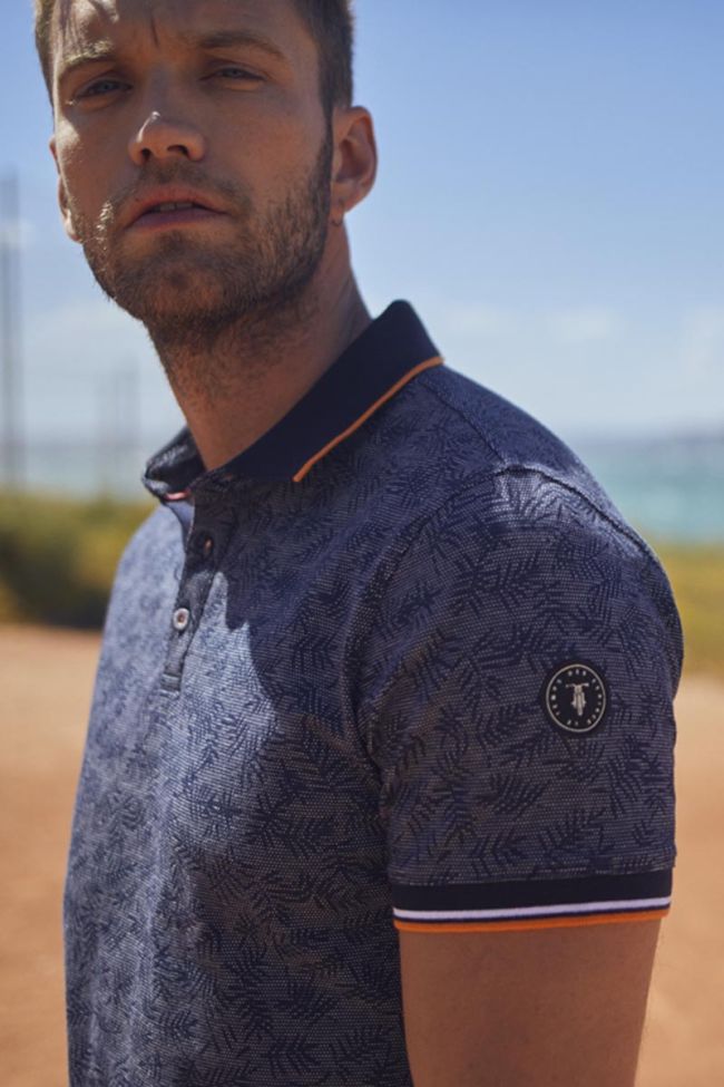 Polo Nevor jacquard à motif feuilles