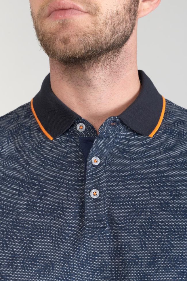 Polo Nevor jacquard à motif feuilles