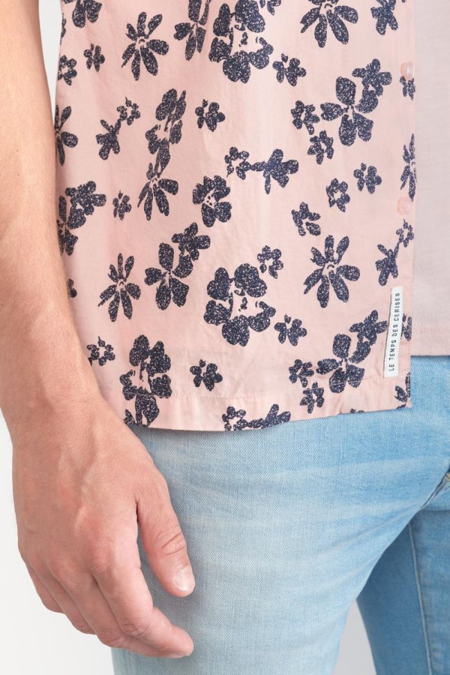 Chemise Postir rose à motif fleuri
