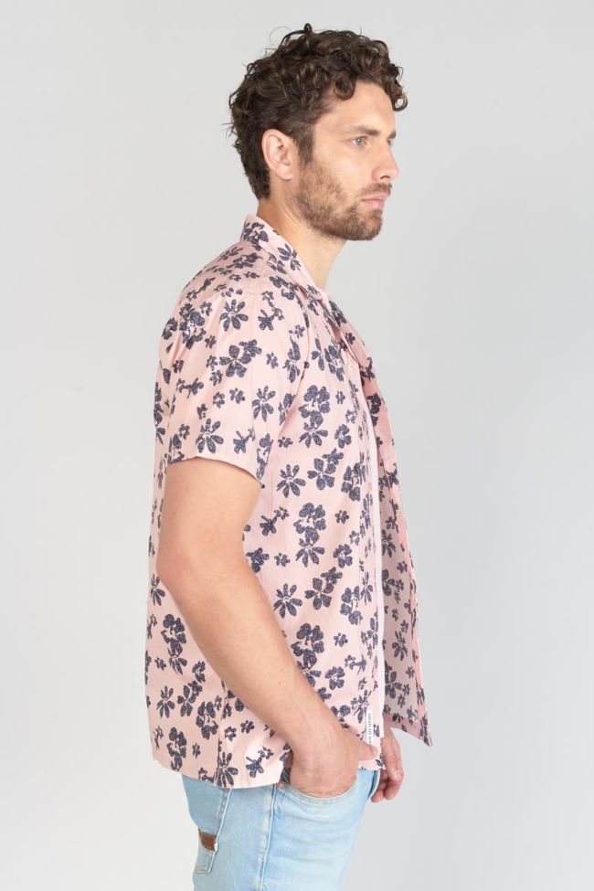 Chemise Postir rose à motif fleuri