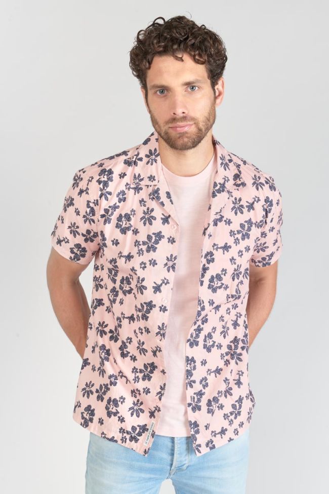 Chemise Postir rose à motif fleuri