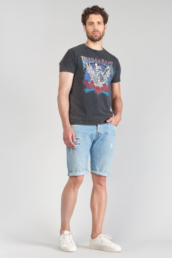 T-shirt Tije gris délavé imprimé