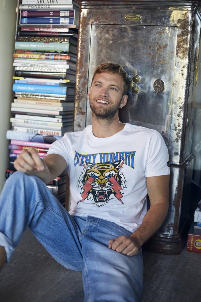 T-shirt Yair blanc imprimé