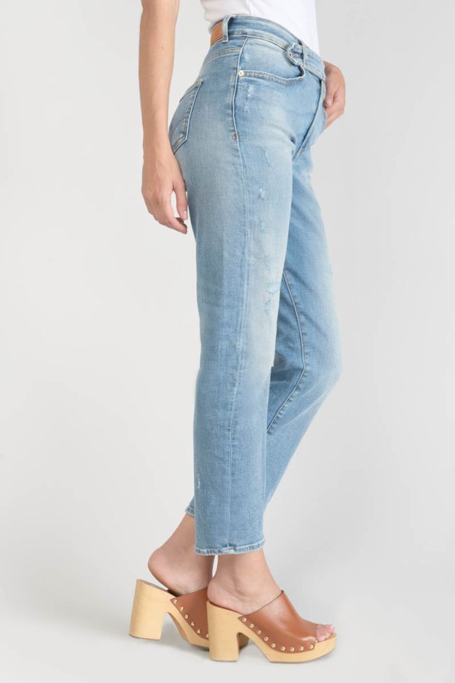 Jeans 400/17 mom Basic taille haute 7/8ème destroy bleu N°4