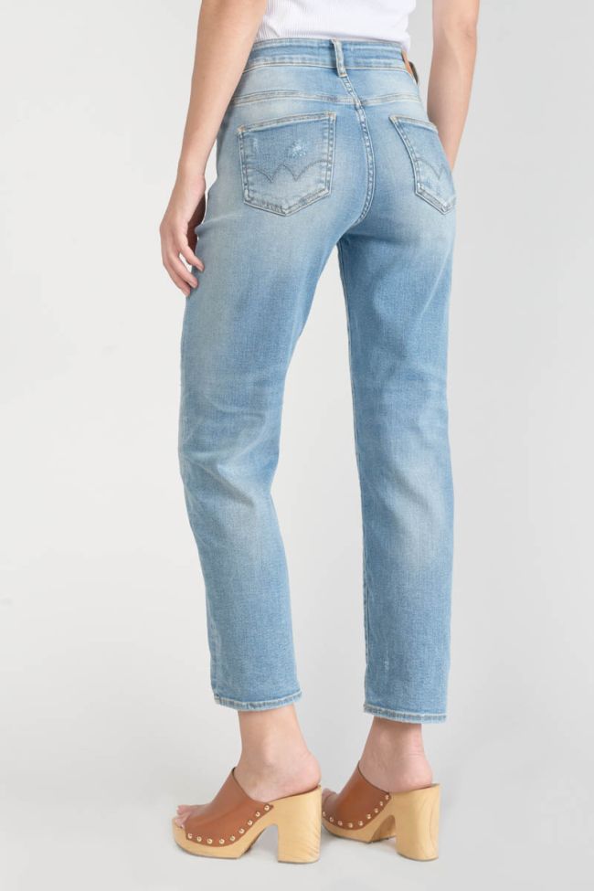 Jeans 400/17 mom Basic taille haute 7/8ème destroy bleu N°4