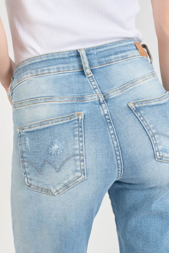 Jeans 400/17 mom Basic taille haute 7/8ème destroy bleu N°4