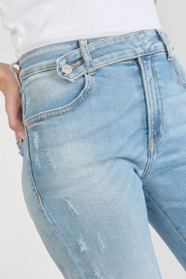 Jeans 400/17 mom Basic taille haute 7/8ème destroy bleu N°4
