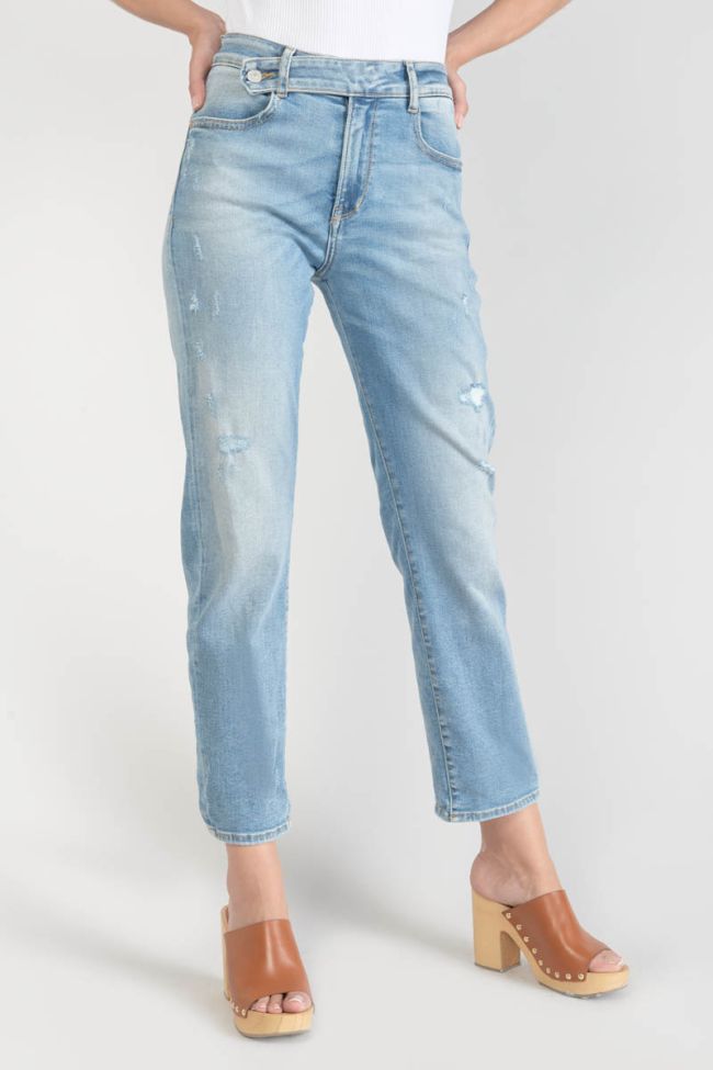 Jeans 400/17 mom Basic taille haute 7/8ème destroy bleu N°4