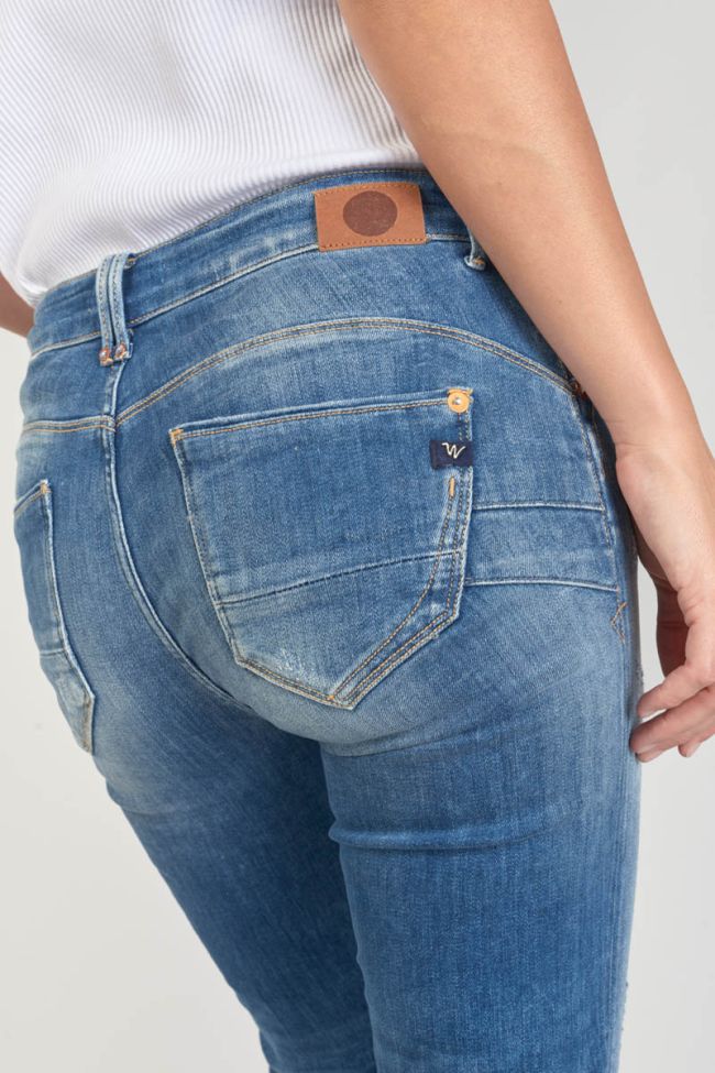 Jeans pulp slim Anil taille haute 7/8ème destroy bleu N°3