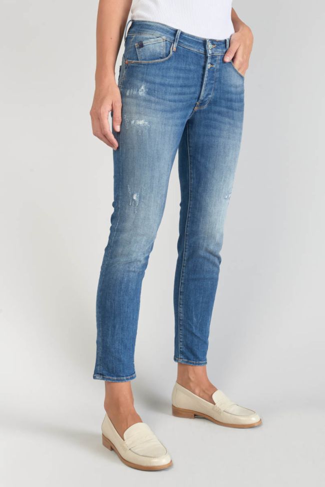 Jeans pulp slim Anil taille haute 7/8ème destroy bleu N°3