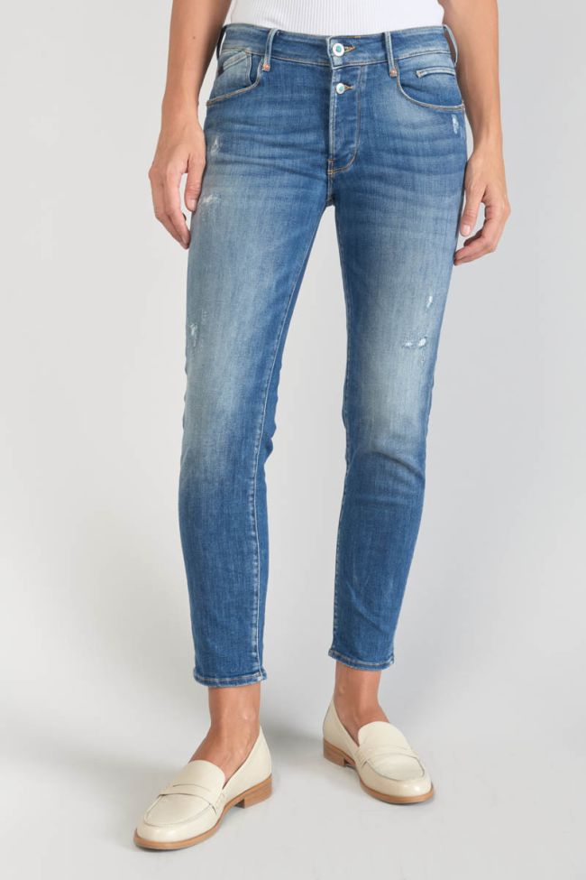 Jeans pulp slim Anil taille haute 7/8ème destroy bleu N°3