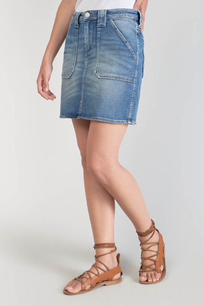 Jupe Cary en jeans bleu délavé