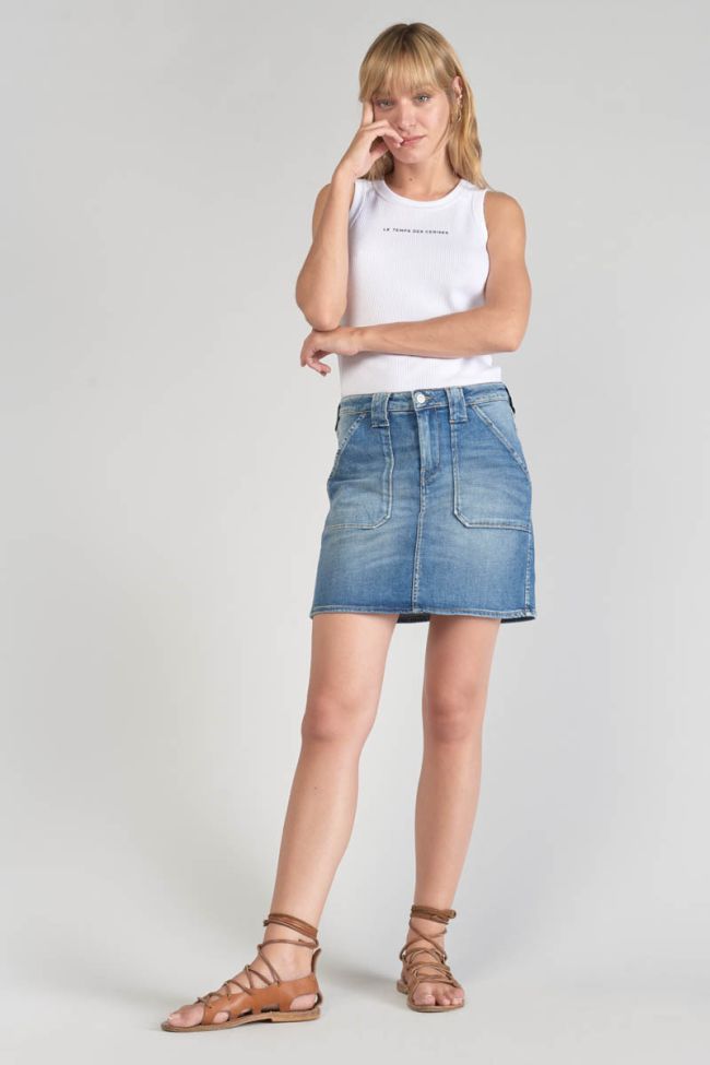 Jupe Cary en jeans bleu délavé