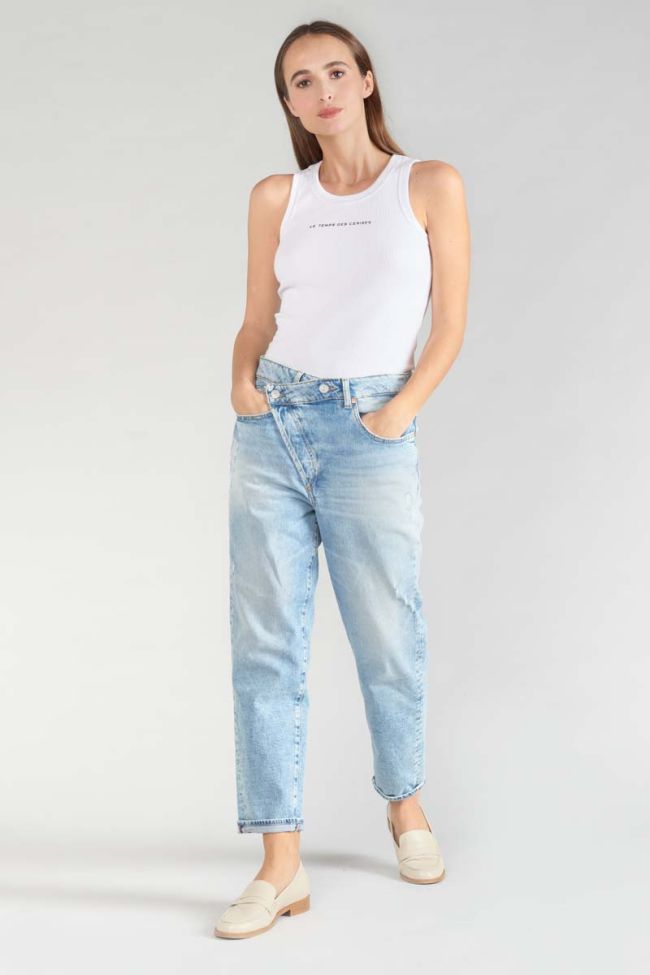 Jeans boyfit Cosy 7/8ème destroy bleu N°5