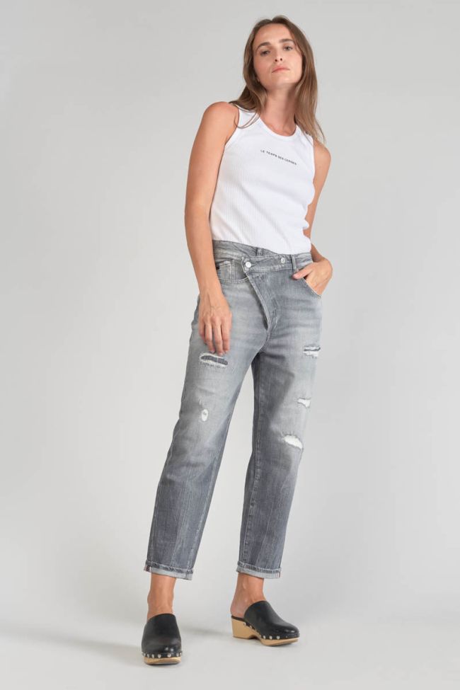 Jeans boyfit Cosy 7/8ème destroy gris N°3