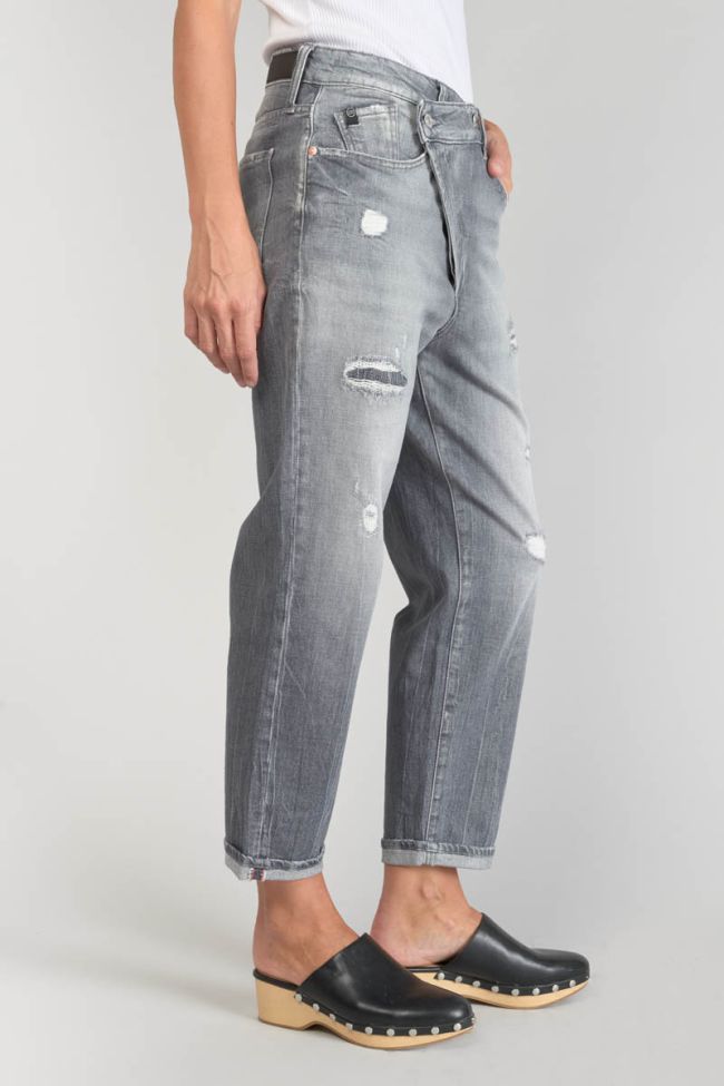 Jeans boyfit Cosy 7/8ème destroy gris N°3