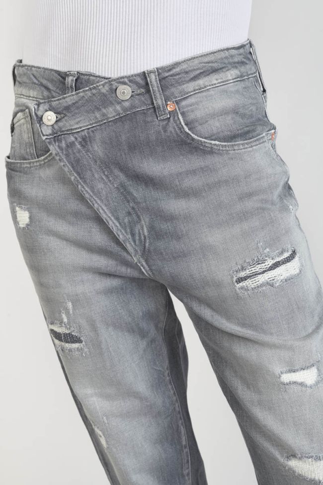 Jeans boyfit Cosy 7/8ème destroy gris N°3