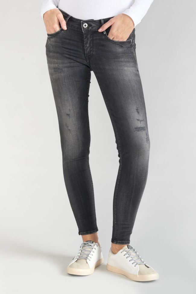 Jeans pulp slim Geos 7/8ème destroy noir N°1