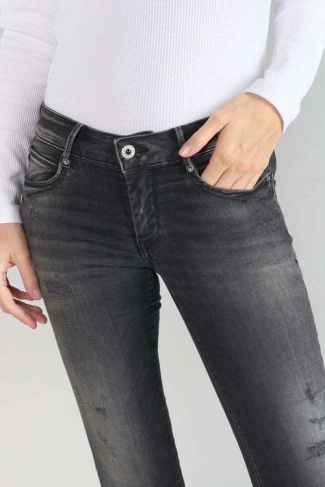 Jeans pulp slim Geos 7/8ème destroy noir N°1