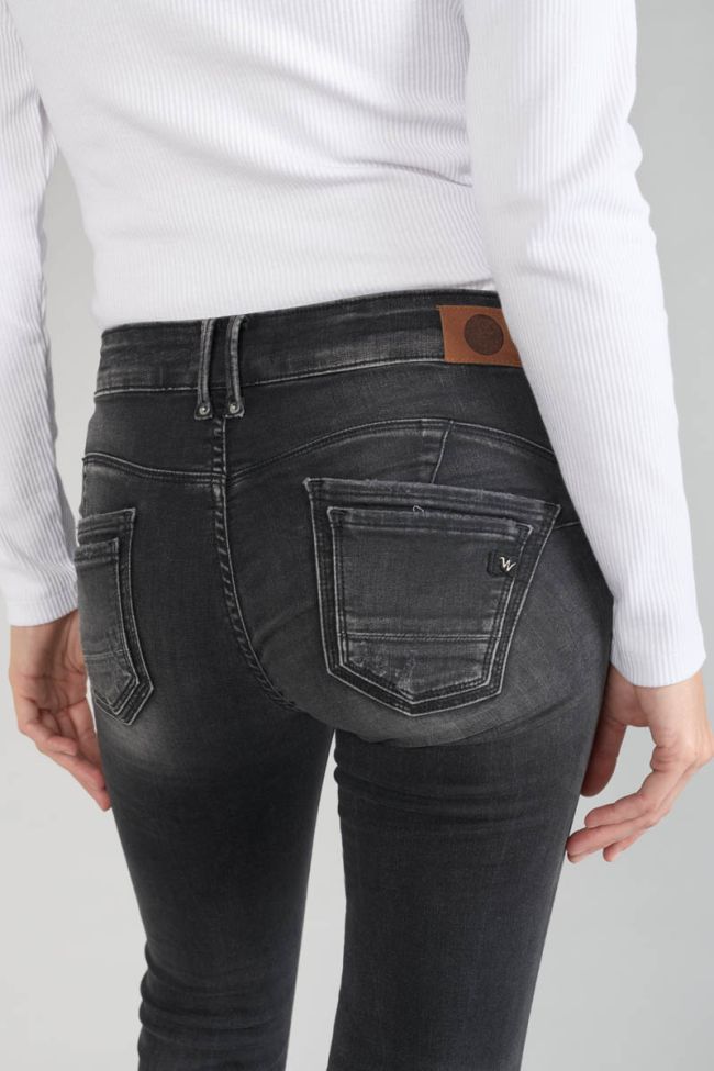 Jeans pulp slim Geos 7/8ème destroy noir N°1