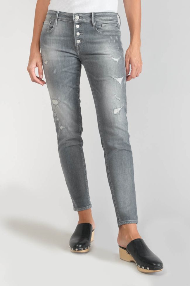 Jeans power skinny Goudes 7/8ème destroy gris N°3