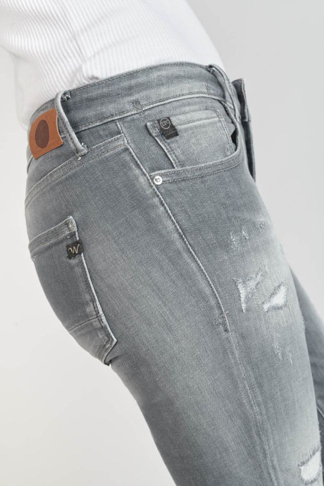 Jeans power skinny Goudes 7/8ème destroy gris N°3