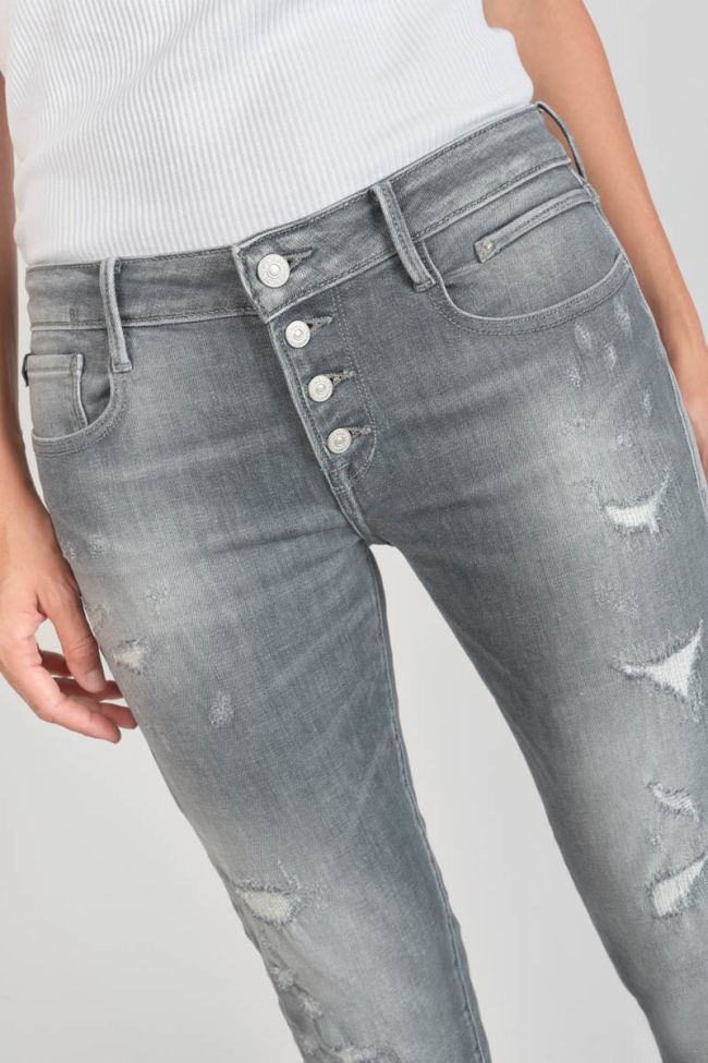 Jeans power skinny Goudes 7/8ème destroy gris N°3