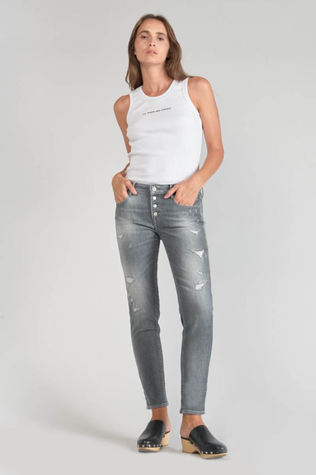 Jeans power skinny Goudes 7/8ème destroy gris N°3