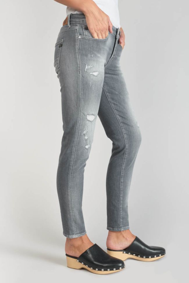 Jeans power skinny Goudes 7/8ème destroy gris N°3
