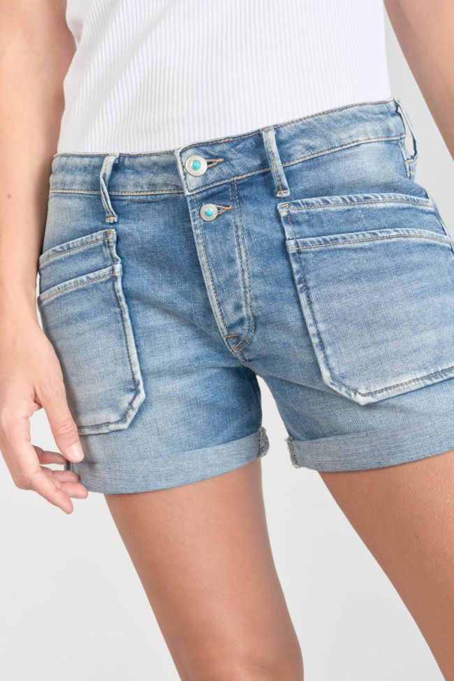 Short Madrague en jeans bleu
