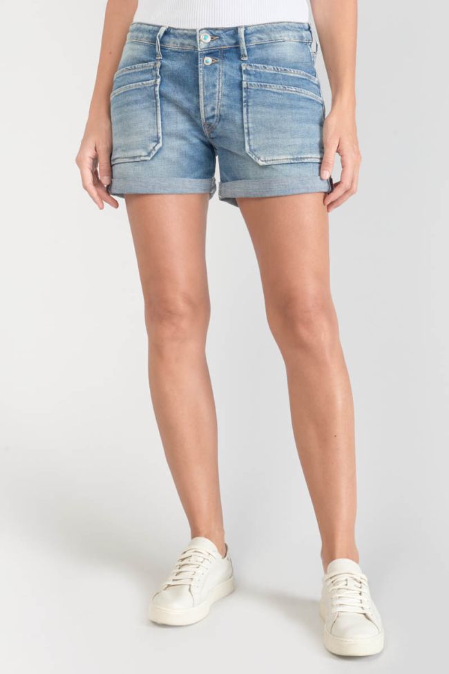 Short Madrague en jeans bleu