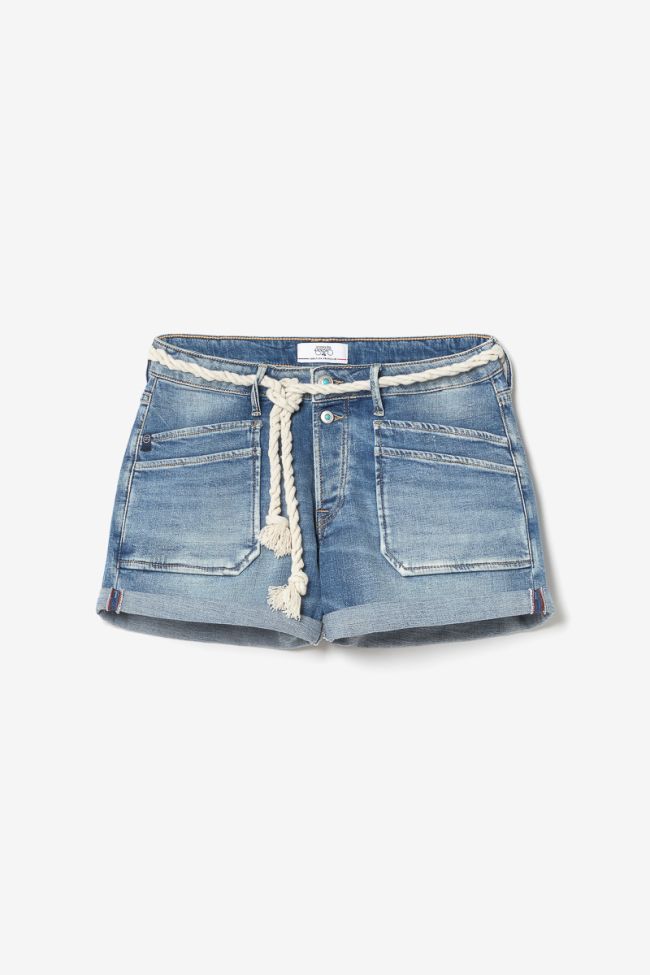 Short Madrague en jeans bleu
