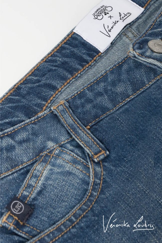 Short court Véronika en jeans bleu by Véronika Loubry