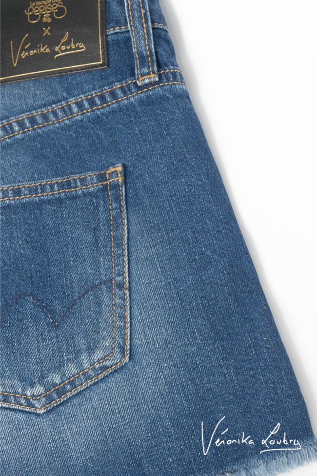 Short court Véronika en jeans bleu by Véronika Loubry