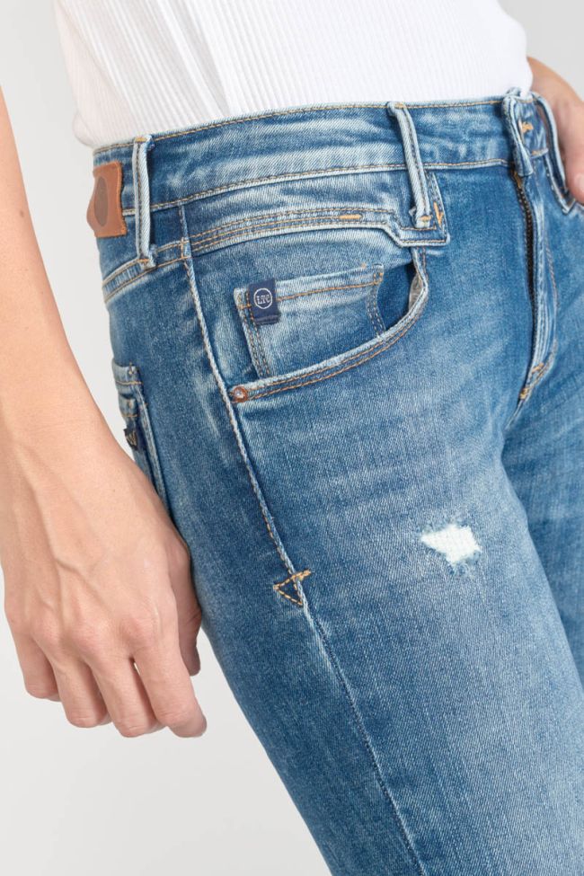 Jeans power skinny Pounche 7/8ème destroy bleu N°3