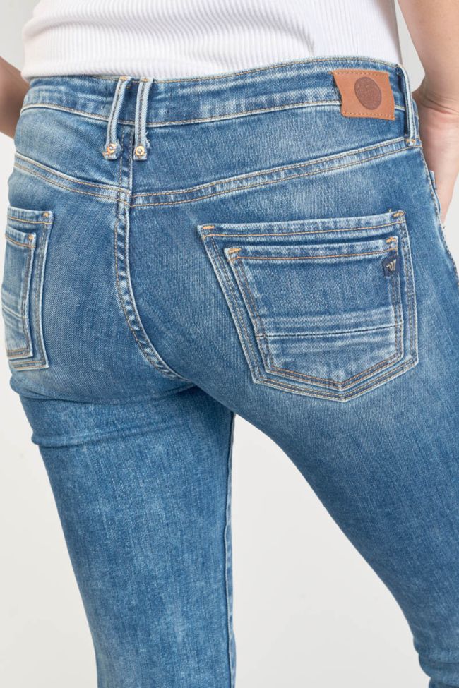 Jeans power skinny Pounche 7/8ème destroy bleu N°3