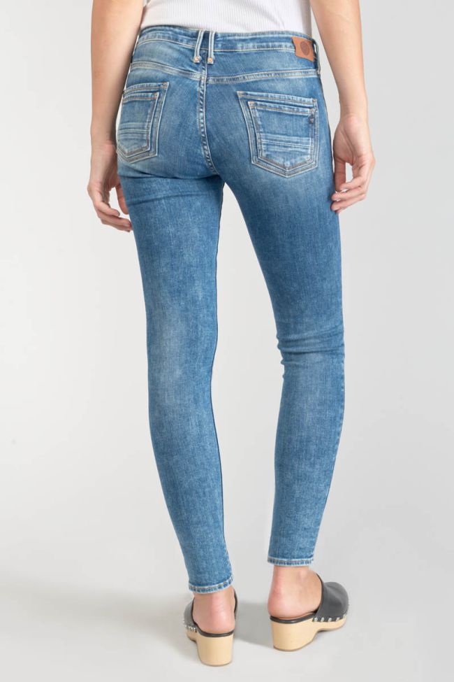 Jeans power skinny Pounche 7/8ème destroy bleu N°3