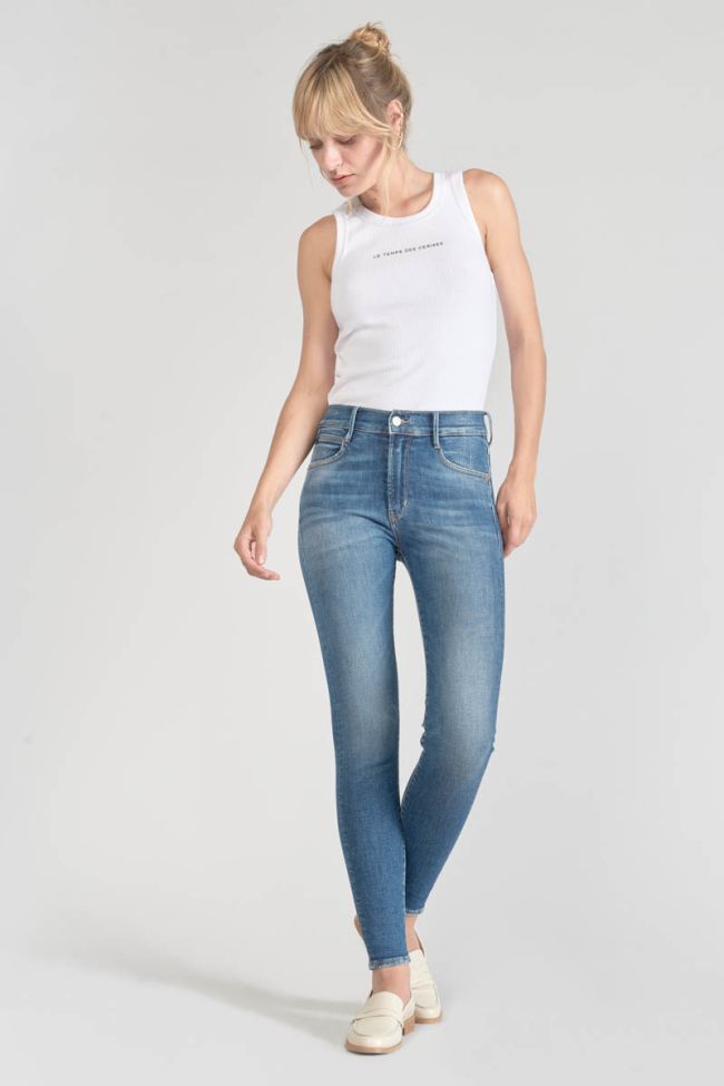 Jeans power skinny taille haute 7/8ème bleu N°3