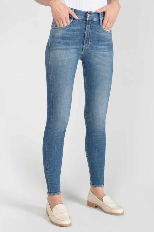 Jeans power skinny taille haute 7/8ème bleu N°3